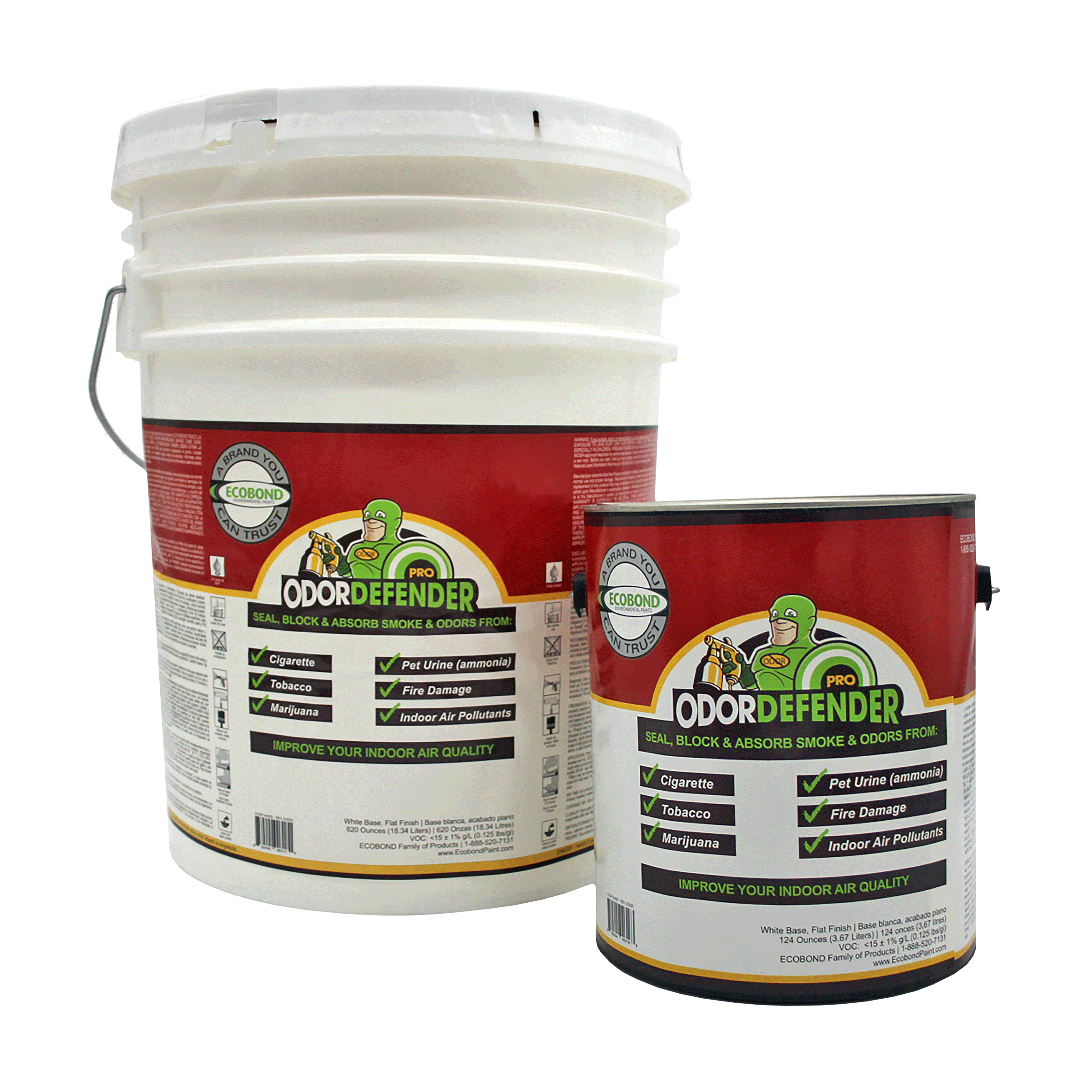 OdorDefender Pair - miller paint ecobond odordefender 1 & 5 gal