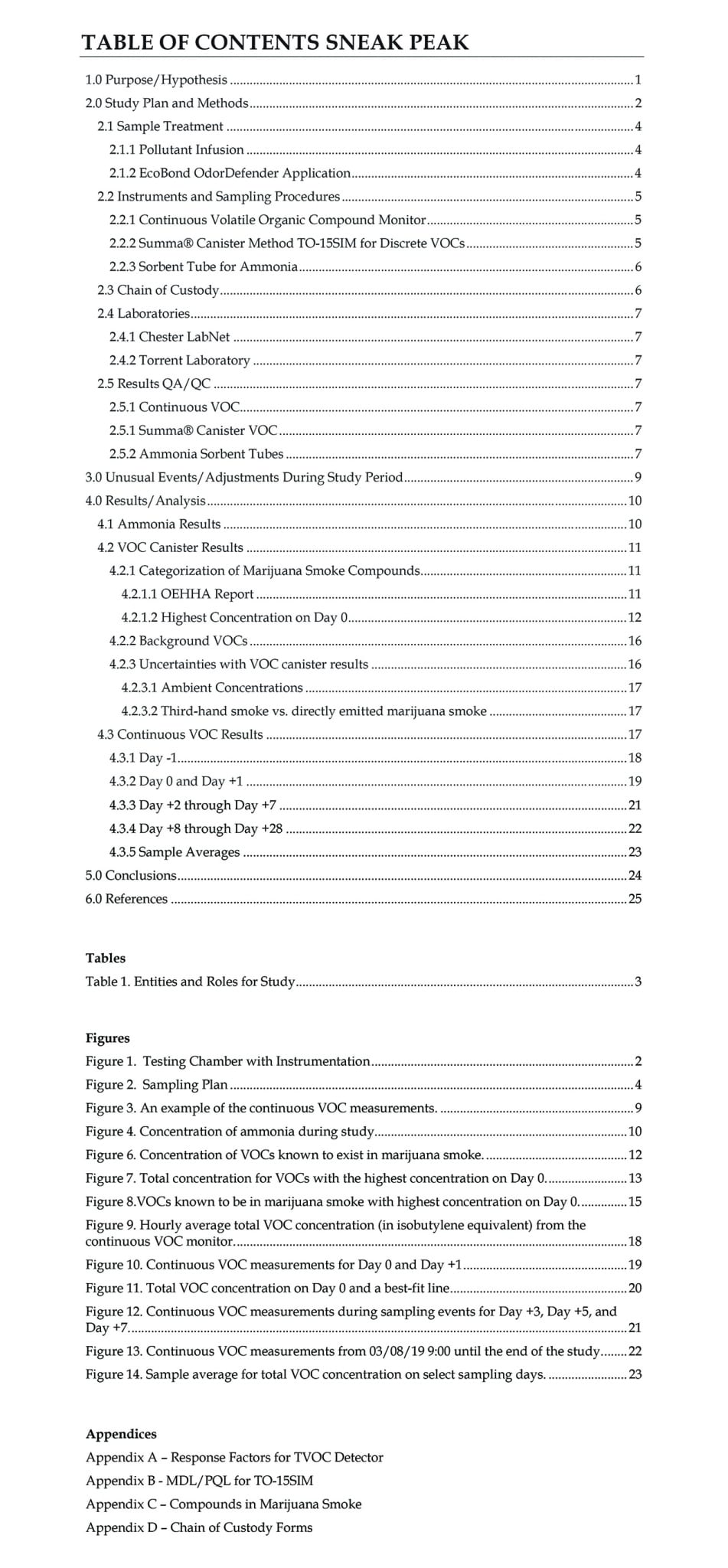 TableOfContents1and2 - Laboratory Results